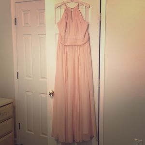 Shell Pink Bill Levkoff Bridesmaids Dress